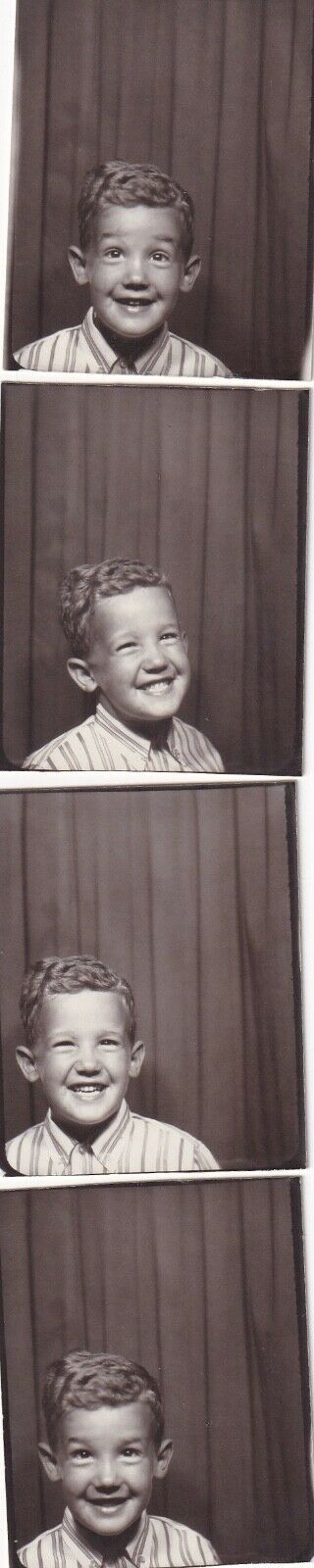 Vintage Photo Booth - Strip - Adorable Little Boy,  Making Faces,  Wide Eyes