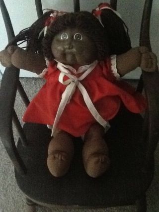 Vtg Cabbage Patch Kids African American Black Doll 1985 Coleco Xavier Signed