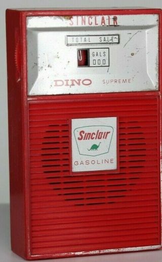 Vintage Sinclair Dino Supreme Gas Pump Style 6 Transistor Am Radio,