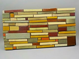 Vtg Mid Century Modern Ceramic Tile Mosaic Trivet Cutting Board Wall Accent