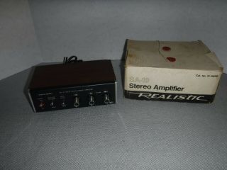 Vintage Realistic Sa - 10 Mini Solid State Stereo Amplifier,  2 X Aux Inputs - Box