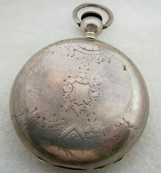 Antique 18s Rockford Coin Silver Key Wind Hunter Pocket Watch Parts Repair