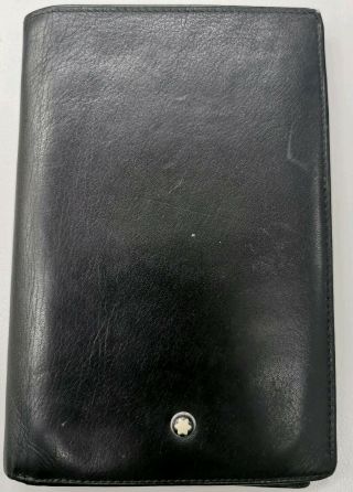 Montblanc Black Leather Passport Card Holder Wallet Men Women