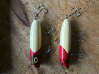 Vintage South Bend Red/white Bass O Reno Pair Antique Fishing Lures
