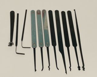 Vintage Hpc Inc Lock Pick Tools 11pcs Tools Wt Leather Bag