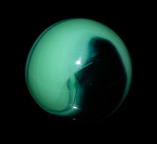 Vintage Marbles Akro Agate Htf Green & Black Translucent Corkscrew 5/8