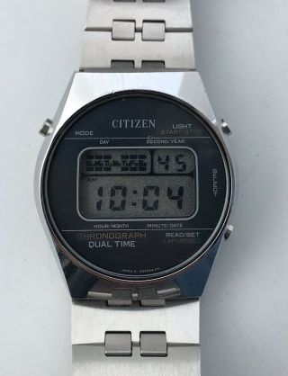 Citizen 41 - 2597 Vintage Rare Wrist Watch Quartz Retro Old Chronograph Dual Time