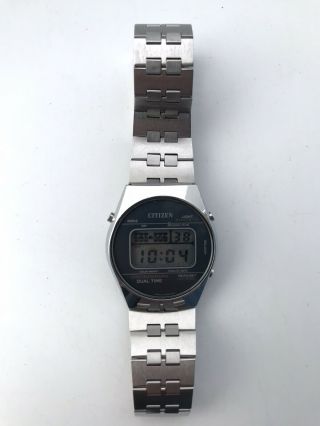 Citizen 41 - 2597 Vintage Rare Wrist Watch Quartz Retro Old Chronograph Dual Time 2