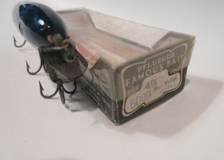Vintage Pflueger Palomine Lure Blue Mullet w/ Correct Box,  Paper 3