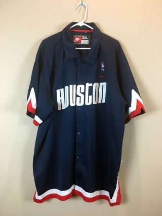 Nike Houston Rockets Warm Up Jersey Shooting Shirt Nba 1995 Mens 3xl