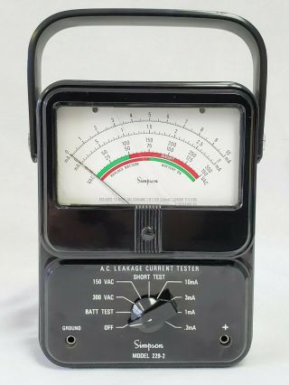Simpson Ac Leakage Current Tester Model 229 - 2 -
