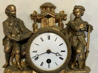 Antique Philippe Mourey 1800s FRENCH GILT MANTLE CLOCK - For Restoration 3