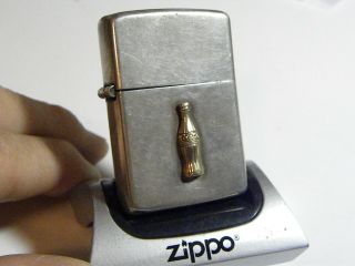 1948/49 Zippo Sterling Silver - Coke Coca Cola Employee Gift With Gold Emblems