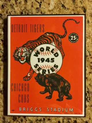 1945 Detroit Tigers Vs.  Chicago Cubs World Series Program Cover.