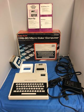 Vintage Trs - 80 Micro Color Computer,  With Cords And Extra Ram
