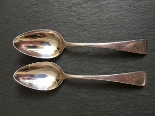 Antique Georgian Solid Silver Dessert / Table Spoons Jonathan Hayne 1824