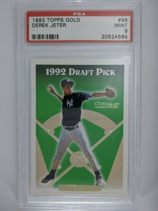 Derek Jeter - Psa 9 Gold - 1993 Topps Gold Rookie - Yankees Rc - 98