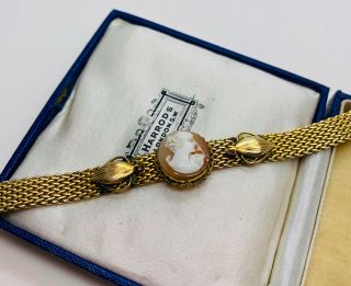 Vintage Jewellery Art Deco 1/20th 12kt Gf Cameo Shell Bracelet