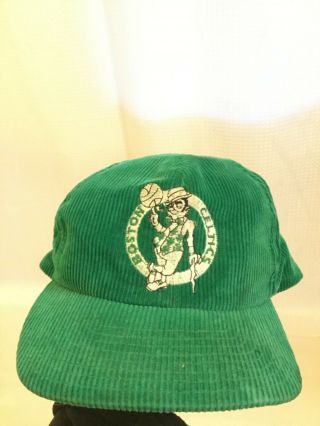 Vintage Boston Celtics Green Corduroy Hat Snap Back
