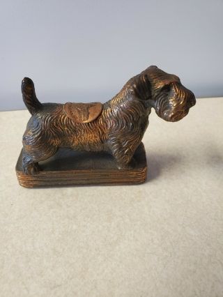 Vintage Sealyham Terrier Dog Figurine Cast Metal,  Dodge/trophy Craft? Heavy