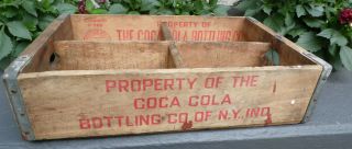 Coca Cola Bottling Co Of Ny Soda Wood Crate Vintage 1962 Woodstock Mfg 2 - Sks