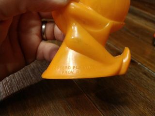 1950 ' s Vintage Rosbro Rosen Hard Plastic Halloween Witch Pumpkin Candy Container 3
