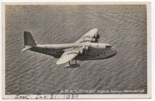 Vintage Airline Postcard - Imperial Airways Empire Flying Boat G - Aduu
