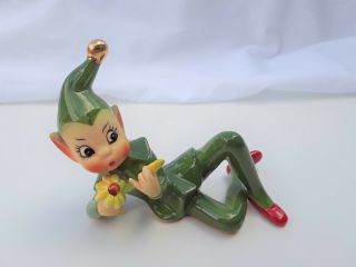 Vintage Josef Collectables  Land Of Make Believe " Pixie/elf With Daisy