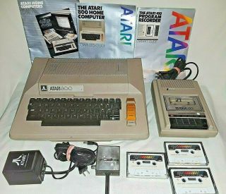 Vintage Atari 800 Computer System W/ Power Supply & Atari 410 Program Recorder