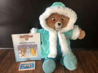 1984 1985 Teddy Ruxpin Bear Vintage Winter Adventure Book Cassette Please Read