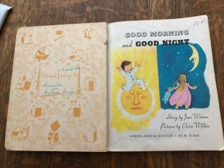 VTG 1948 LITTLE GOLDEN BOOK - GOOD MORNING GOOD NIGHT - 1st Ed.  Eloise Wilkin 2