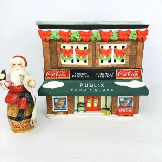 Dept 56 Coca Cola Town Square Publix Store Numbered Vintage Santa Barrel