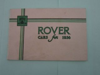 Vintage Rover 1936 Full Range Sales Brochure