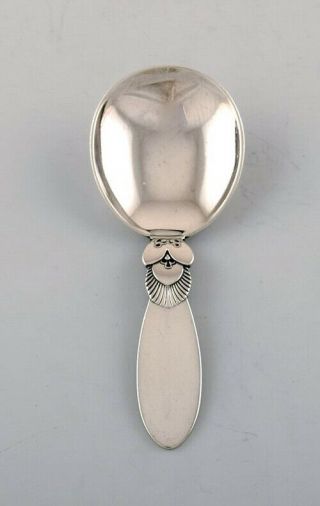 Rare Georg Jensen Cactus Jam Spoon In Sterling Silver.  1933 - 44.