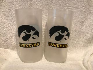 Sweet Set Of 2 Iowa Hawkeyes 6 Inch Clear Plastic Tumblers,