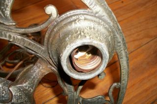 Antique Art Deco METAL HANGING CEILING LIGHT FIXTURE Chandelier 3 LIGHT 3