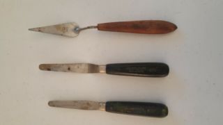 3 Vintage Flexible Acrylic Paint Artist Palette Knife Spatula Tool