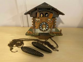 Old Vtg West Germany German? Wood Wooden Cuckoo Clock