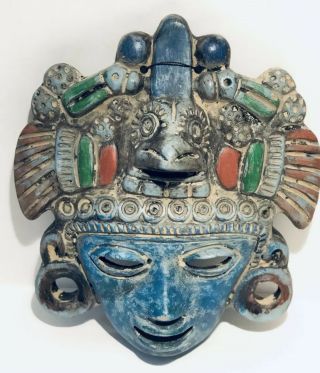 Effigy Face Bird Mask Pottery Vintage Peruvian / Mexican / Aztec / Mayan / Incan 3