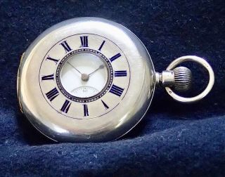 J.  W.  Benson Longines Solid Silver 0.  935 Half Hunter Pocket Watch