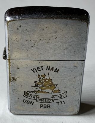 1968 Zippo Vietnam Lighter River Division 535 Usn Pbr 731