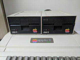 Vintage Apple Ii Plus Computer A2s Plus Two Floppy Disk Drives,  Beeps & Turns On
