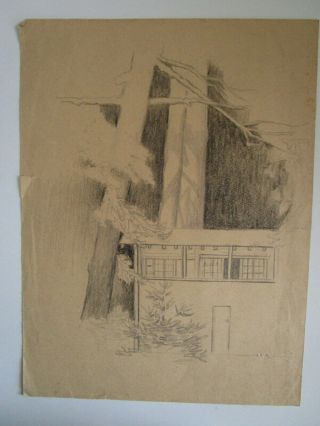 Vtg Pencil Drawing San Diego,  Wilson Ave Listed Ca Artist Alice Hatch