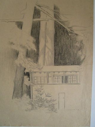 Vtg pencil drawing San Diego,  Wilson Ave listed CA artist Alice Hatch 3