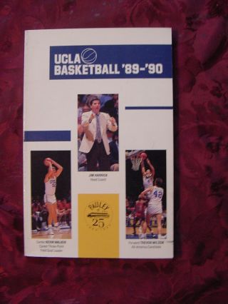 Ucla Bruins College Basketball Media Guide Yearbook Program 1989 1990