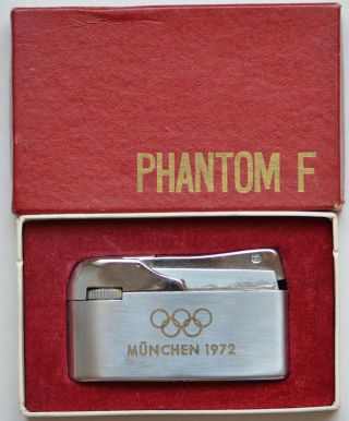 Vintage Phantom F Cigarette Lighter Olympic Games Munich 1972 Germany
