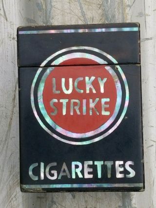 Wwii Lucky Strike Mop Cigarette Case Mother Of Pearl Us Soldier Bring Back Japan