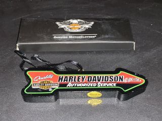 Harley Davidson Wooden Arrow Sign Authorized Service Ornament 2012