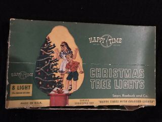 Vintage Rare C - 6 Happy Time Christmas Tree Lights - Set Of 8 By Sears Roebuck