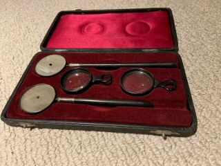 Antique Ophthalmoscope Set Eye Doctor Collectible